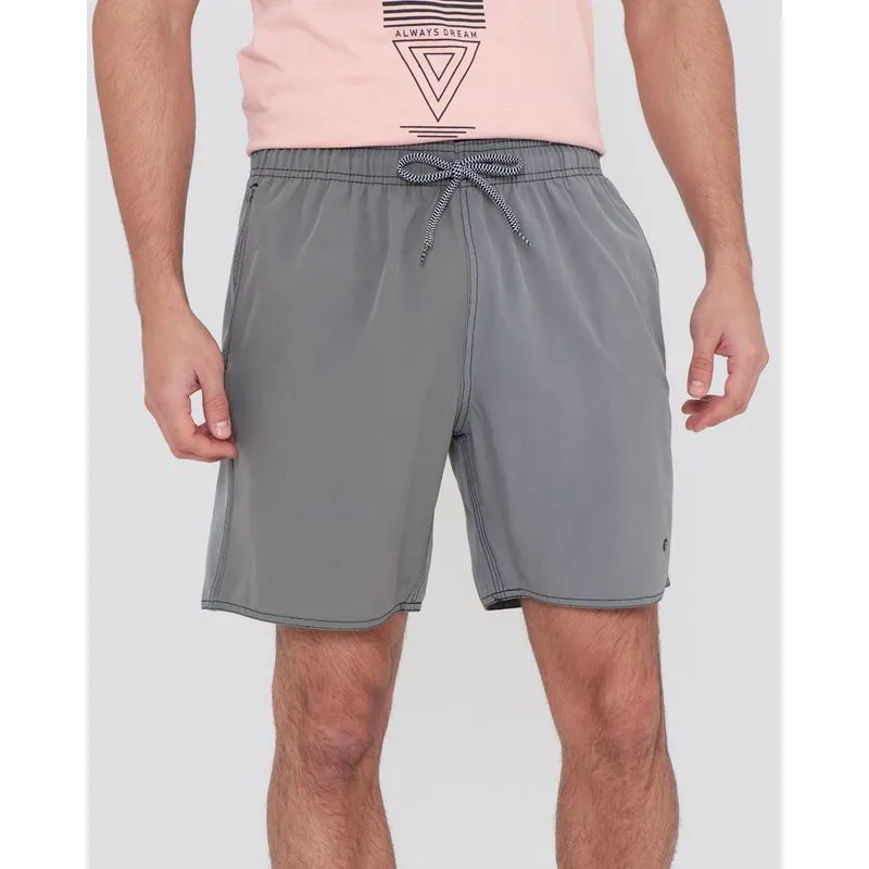 Bermuda Surf Masculina Microfibra Lisa Cinza M