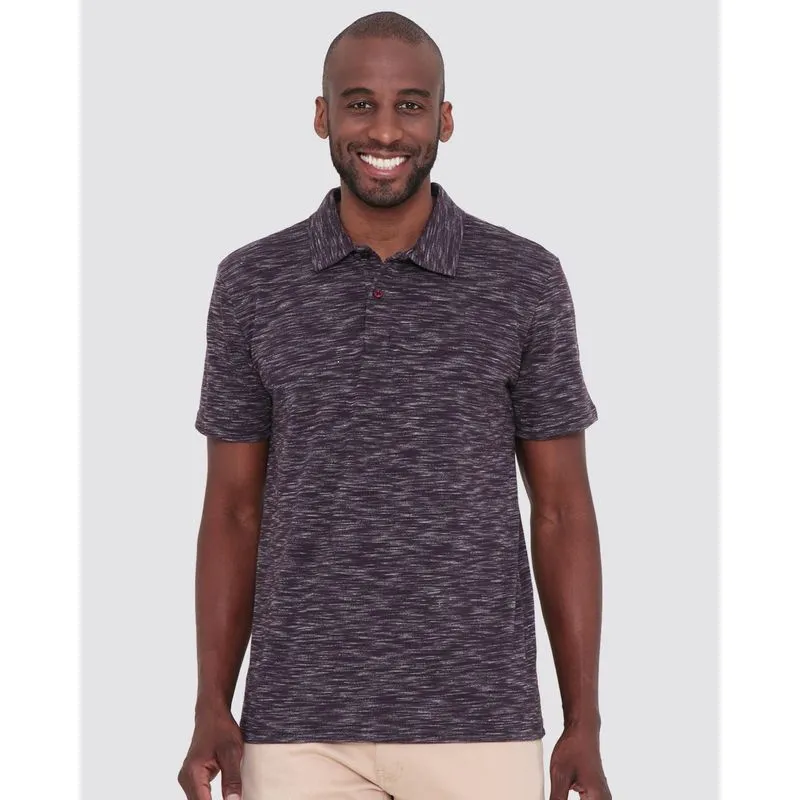 Polo Masculina Básica Listrada Vinho P