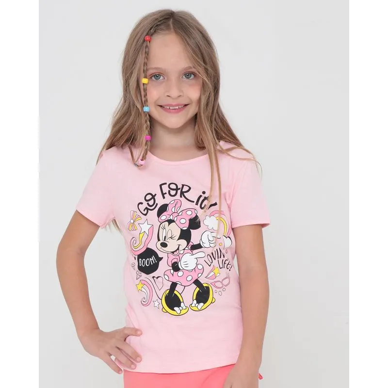 Blusa Infantil Minnie Disney Rosa 10