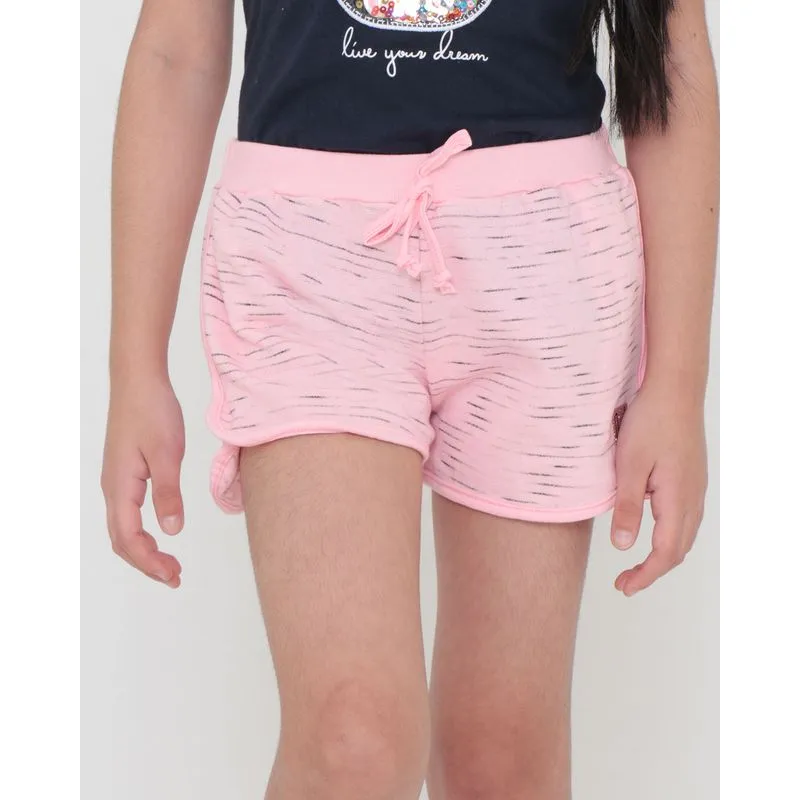 Short Infantil Moletinho Rajado Rosa 6