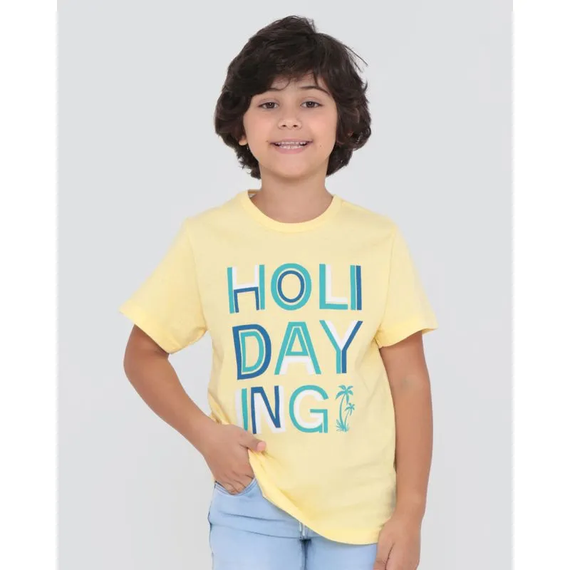 Camiseta Infantil Estampa Tropical Amarela 8