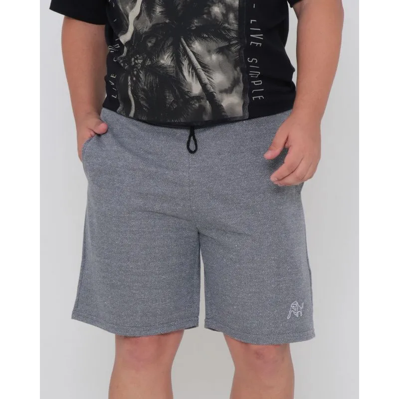 Bermuda Moletinho Masculina Plus Size Cinza G1