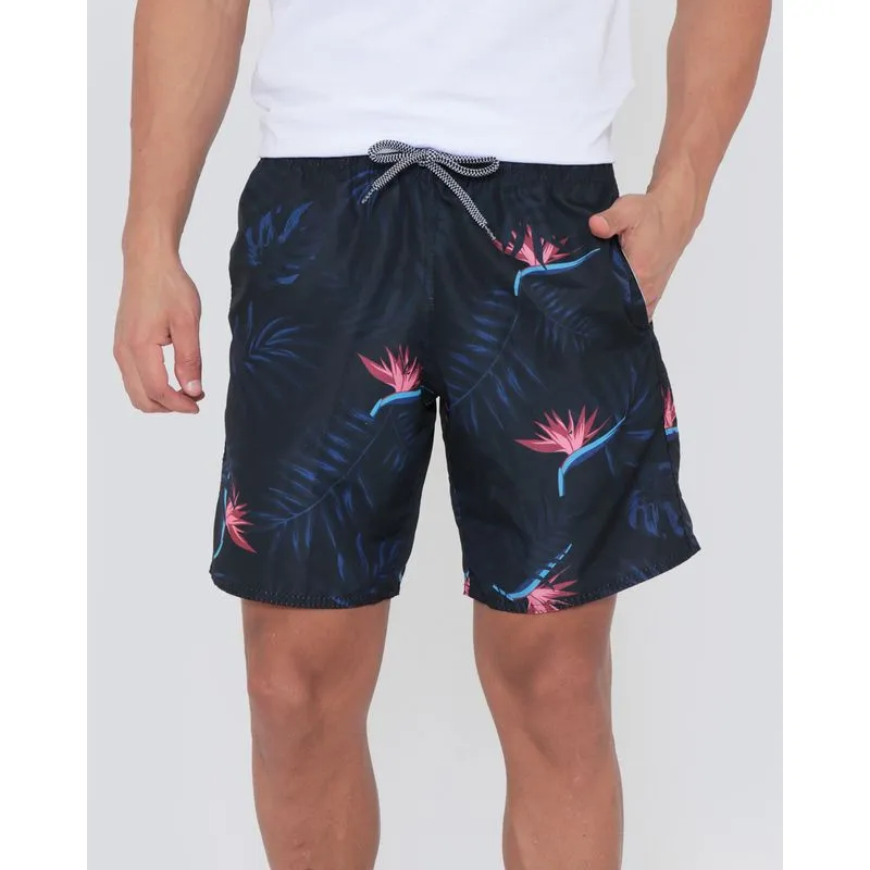 Bermuda Masculina Estampa Floral Preta G