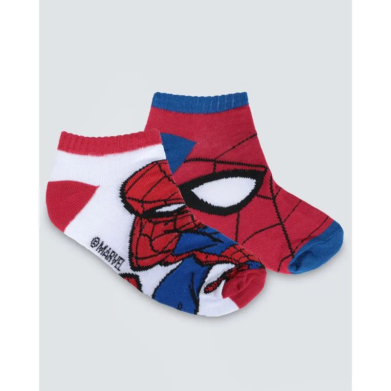 Kit de Meia Infantil 2 Pares Homem Aranha Marvel Branca Vermelha 26 A 29