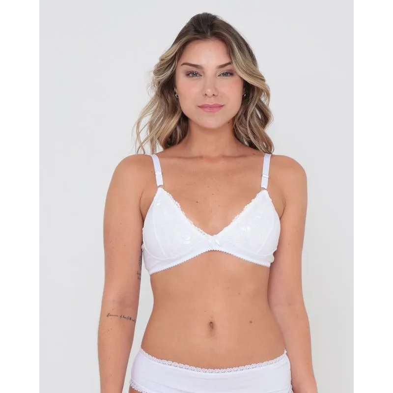 Sutiã Sem Bojo Com Renda Branco P