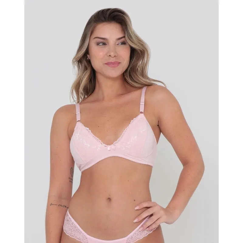 Sutiã Sem Bojo Com Renda Rosa P