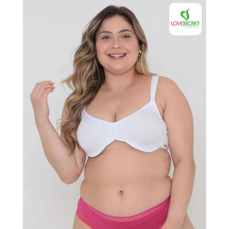 Sutiã Sem Bojo Moldado Plus Size Love Secret Branco 50