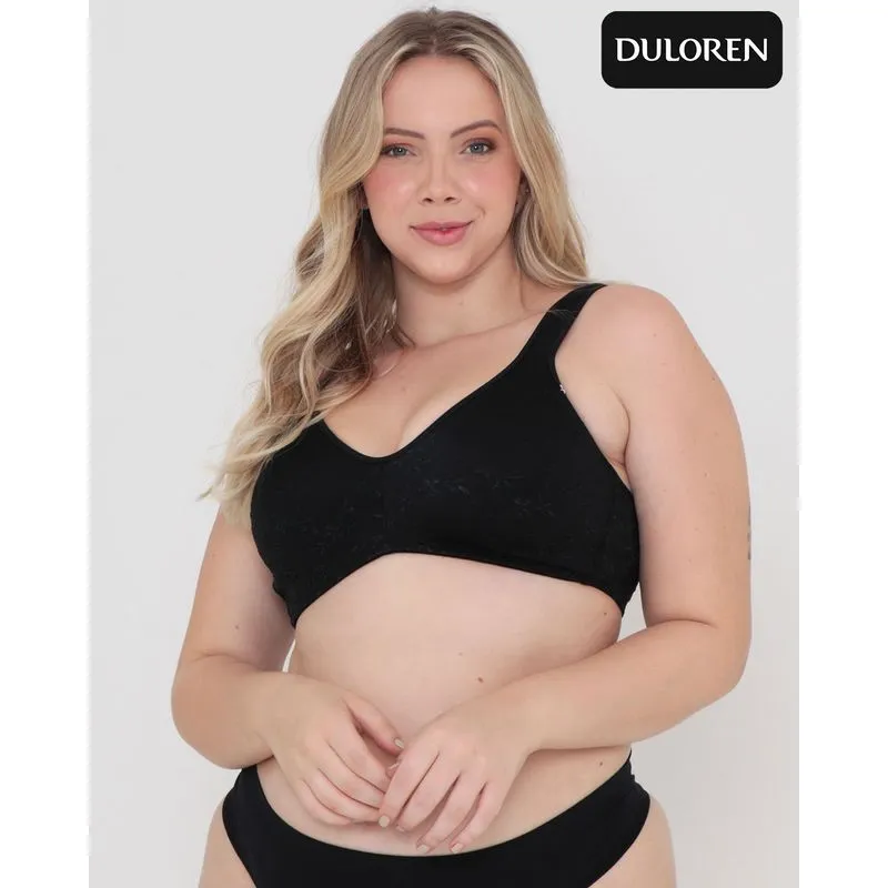 Sutiã Sem Bojo Duloren Plus Size Preto 48