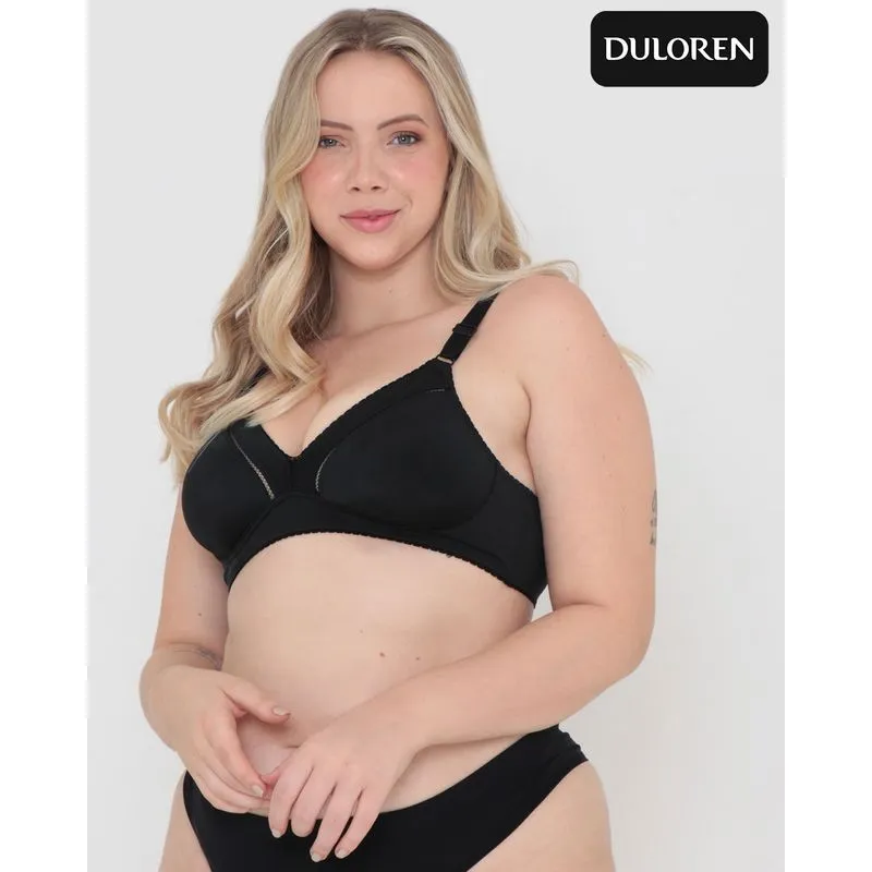 Sutiã Duloren Sem Bojo Elegance Plus Size Preto 50