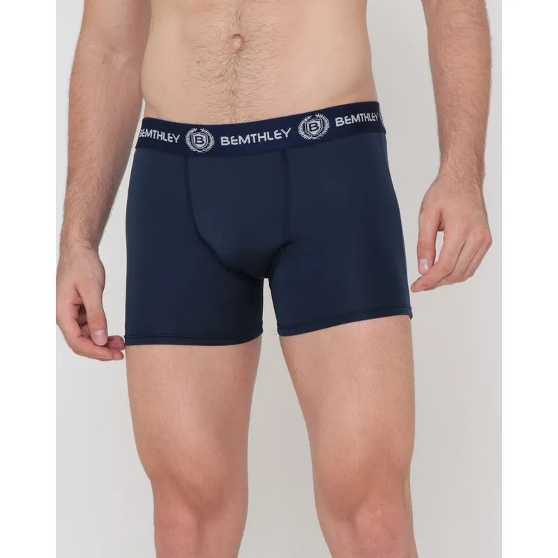 Cueca Boxer Malha Azul Marinho G