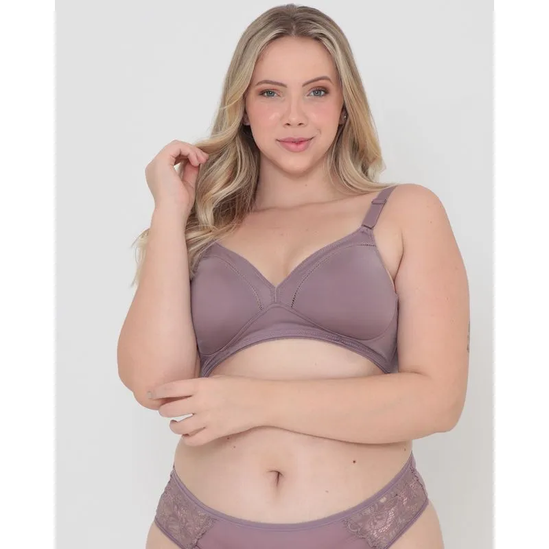 Sutiã Duloren Plus Size Sem Bojo Alta Compressão Lilás 46