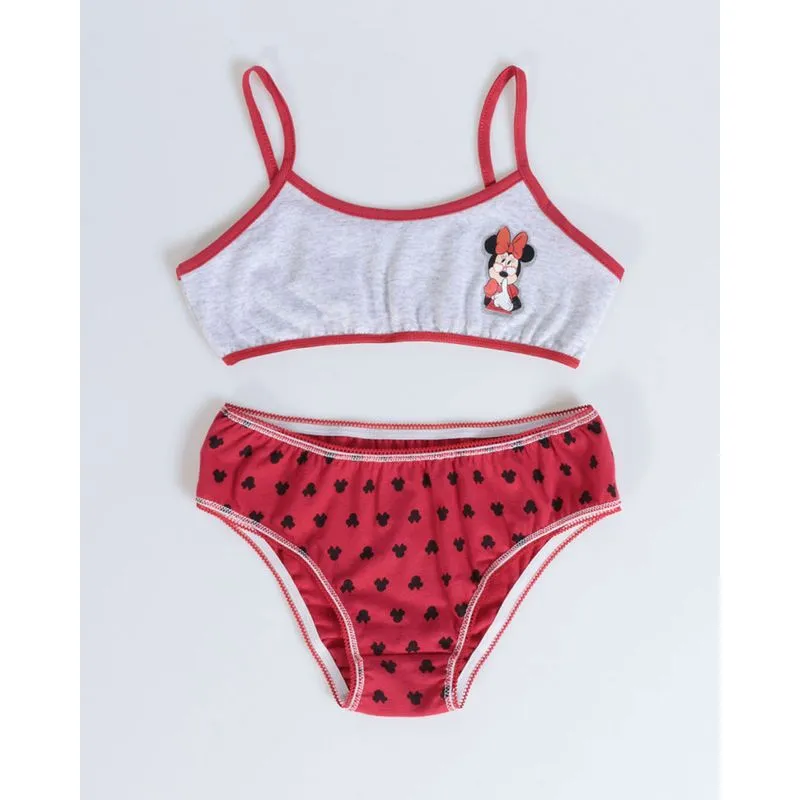 Conjunto Infantil Top E Calcinha Minnie Disney Vermelho 10