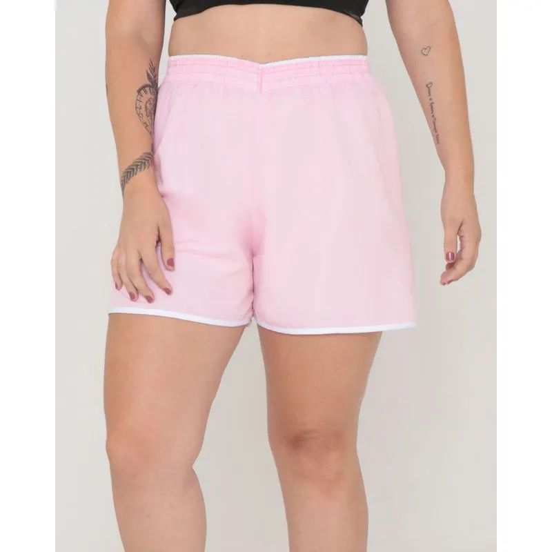 Short Praia Plus Size Liso Rosa Claro G3