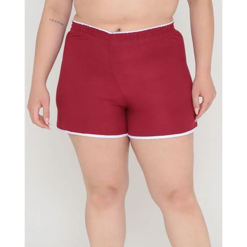 Short Praia Plus Size Liso Vermelho G2