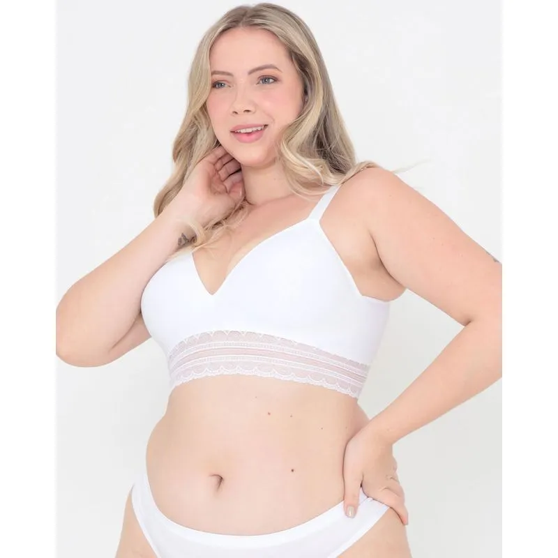 Sutiã Plus Size Feminino Trifil Com Base Branco 54