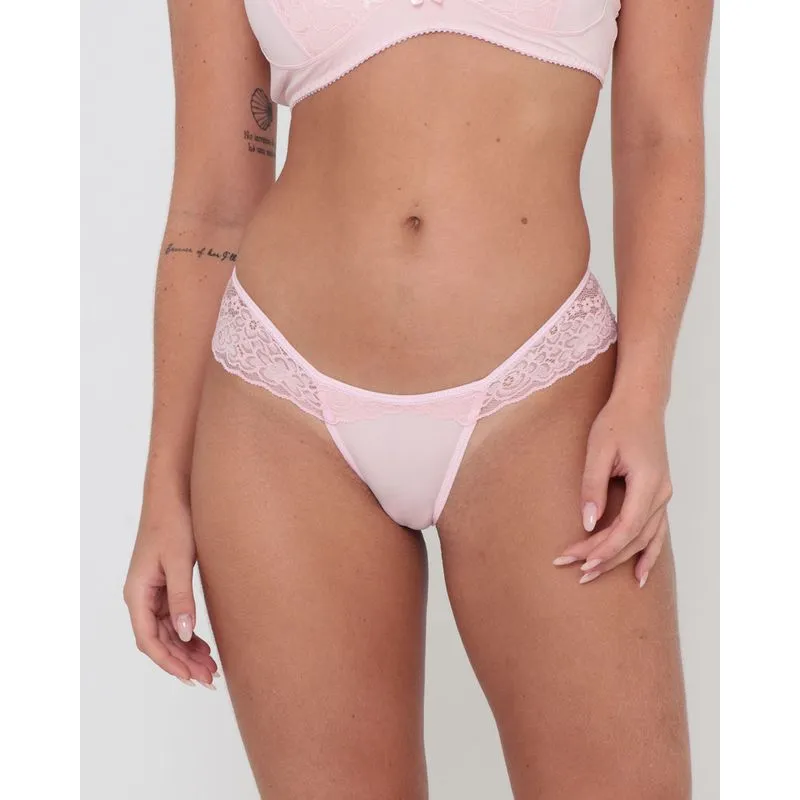 Calcinha Biquíni Com Renda Rosa G