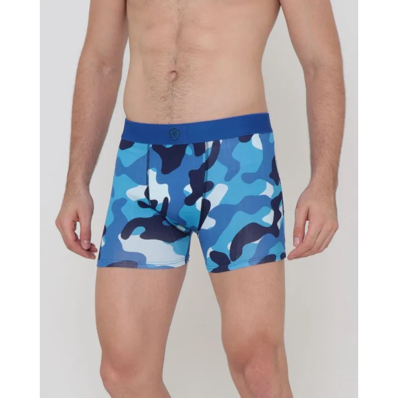 Cueca Boxer Malha Estampada Azul G