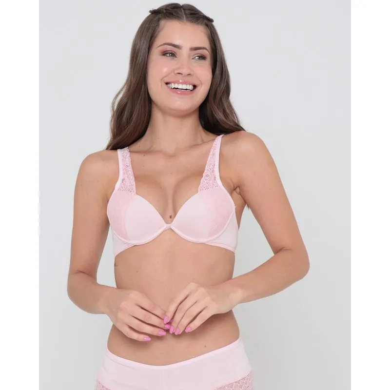 Sutiã Push Up Avulso Bojo Renda Rosa Claro GG