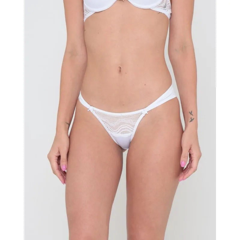 Calcinha String Avulsa Renda Branca GG