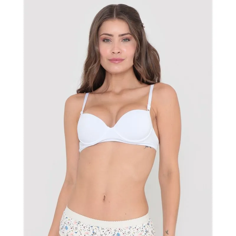 Sutiã Com Base Bojo Liso Branco 42
