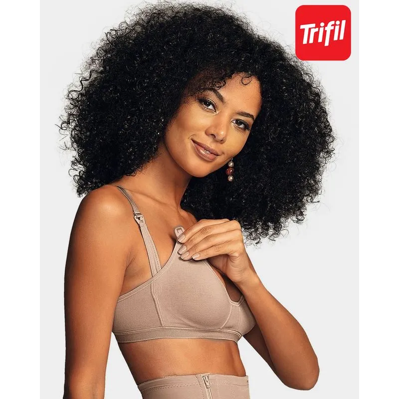 Sutiã Sem Bojo Trifil Amamentação Com Abertura Bege Claro 50