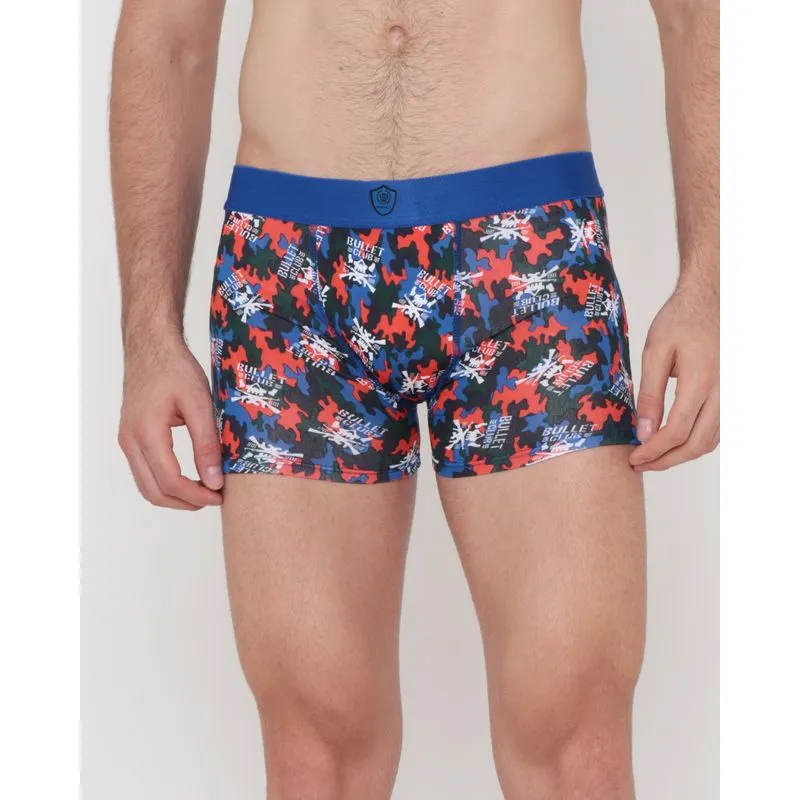 Cueca Boxer Microfibra Estampada Azul M