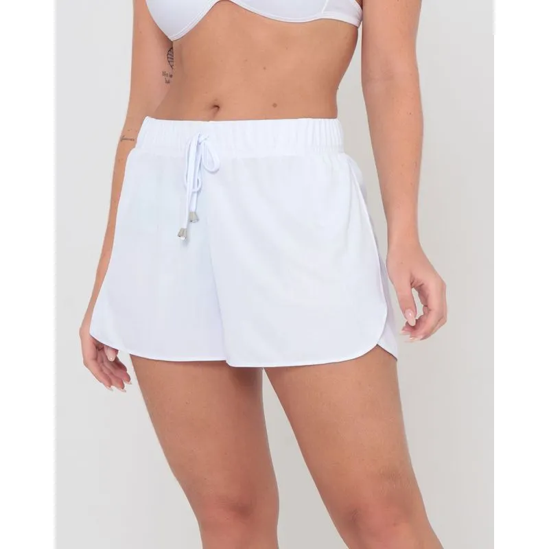 Short Feminino Saída de Praia Fenda Branco P