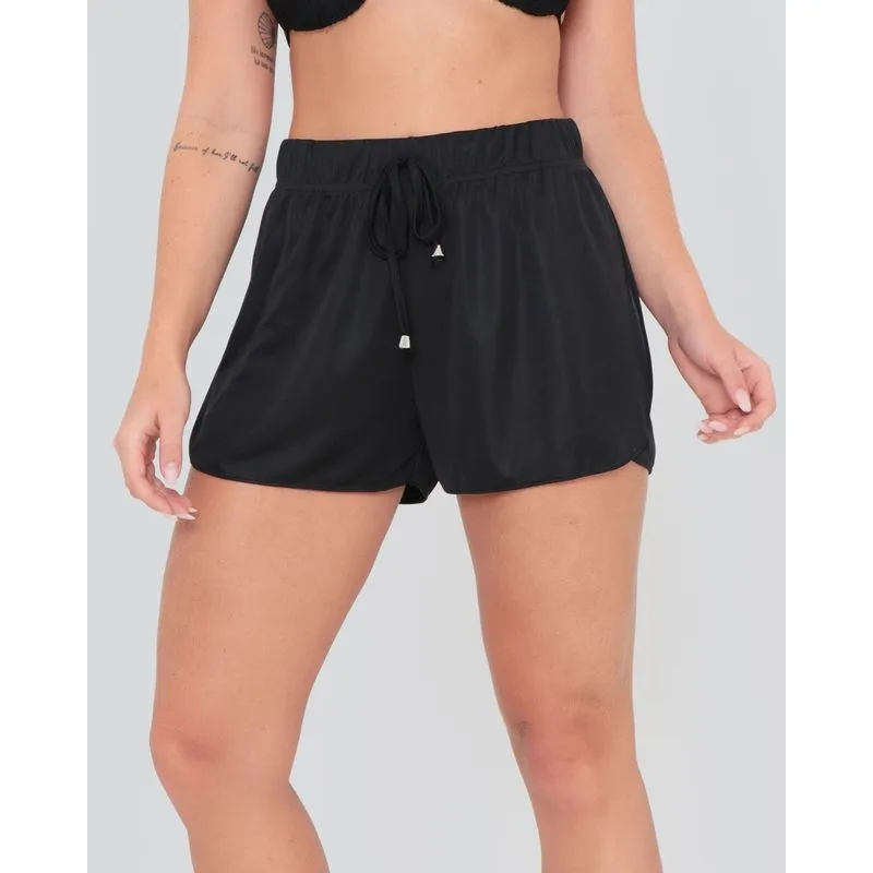 Short Feminino Boxer Fenda Preto M