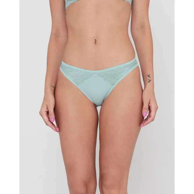 Calcinha Fio Avulsa Detalhe Renda Verde Menta G