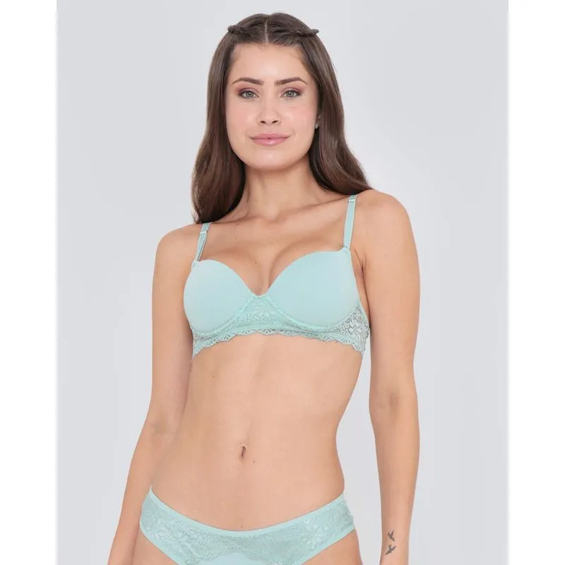 Sutiã Feminino Base Renda Com Bojo 46
