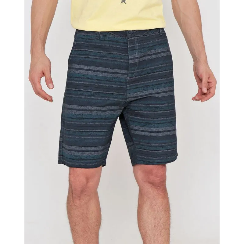 Bermuda Masculina Sarja Estampada Listrada Cinza 38