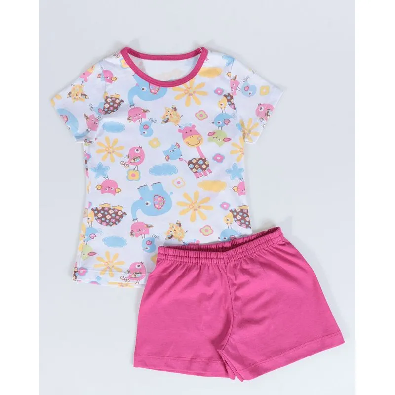 Pijama Bebê Estampa Floral Branco 3