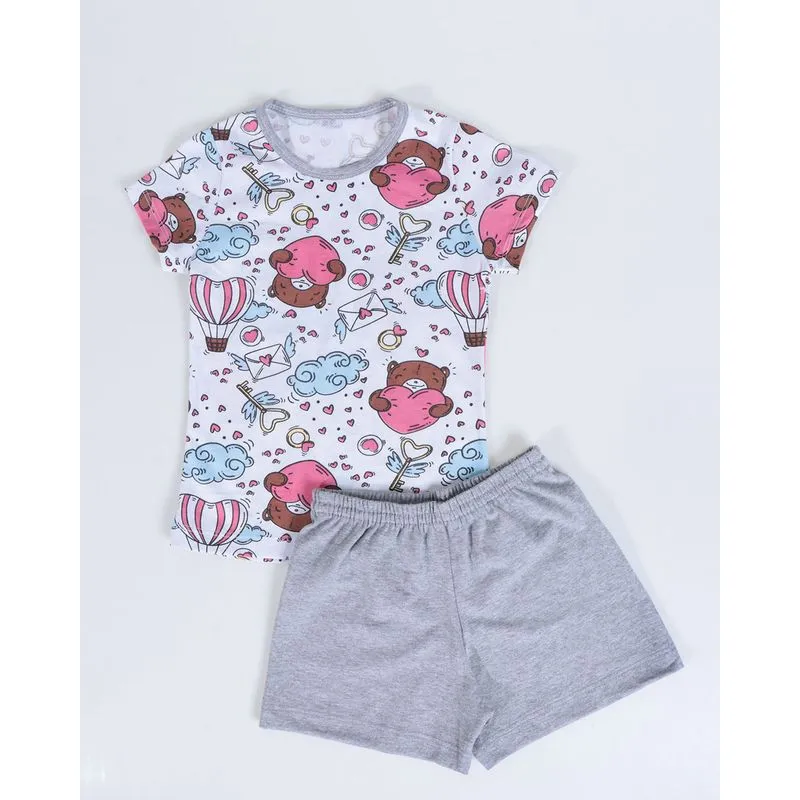 Pijama Bebê Estampa Ursinhos Branco 1