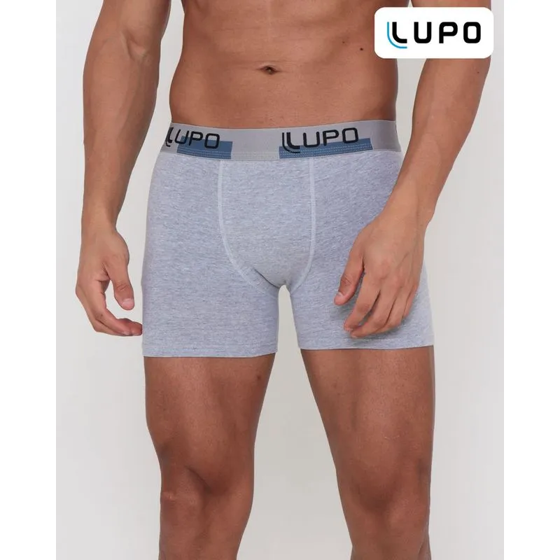 Cueca Boxer Algodão Lupo Cinza Claro P