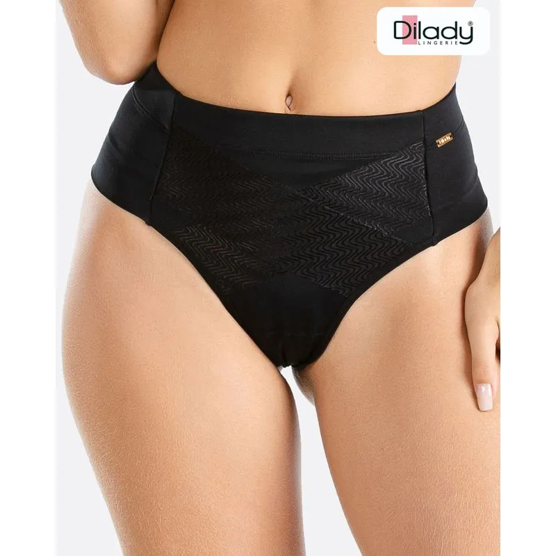 Calcinha Cinta Modeladora Fio Dental Dilady Preta G