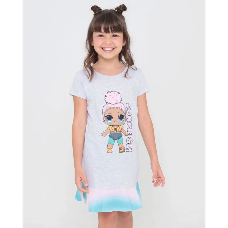 Camisola Infantil Barra Tie Dye LOL Surprise Mescla Cinza 8