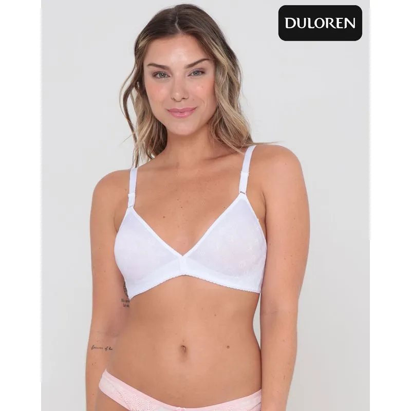 Sutiã Sem Bojo Base Detalhe Bordado Duloren Branco M