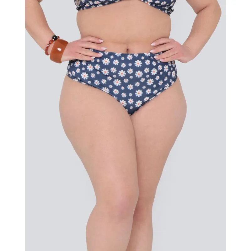 Biquíni Calcinha Avulso Plus Size Floral Azul Marinho G