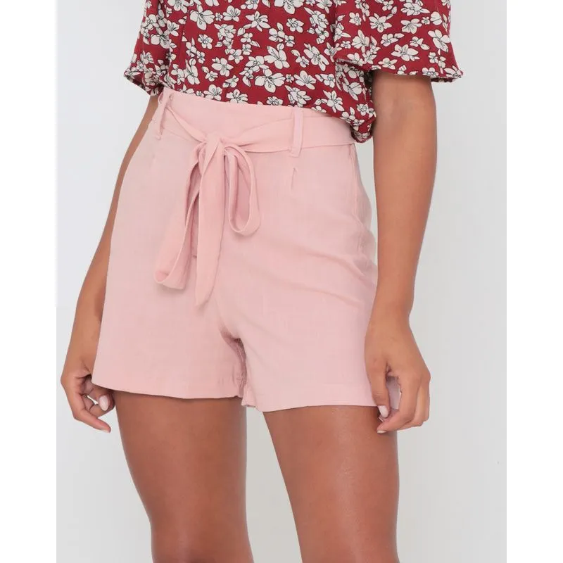 Short Viscose Com Pregas Rosa GG
