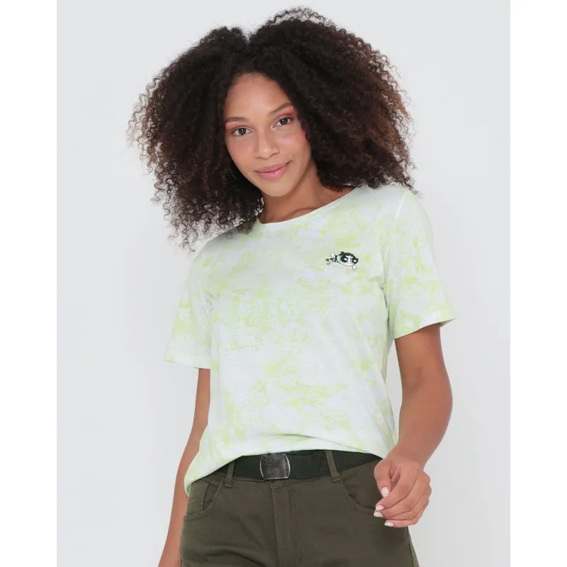 Camiseta Tie Dye Docinho Meninas Superpoderosas Verde GG
