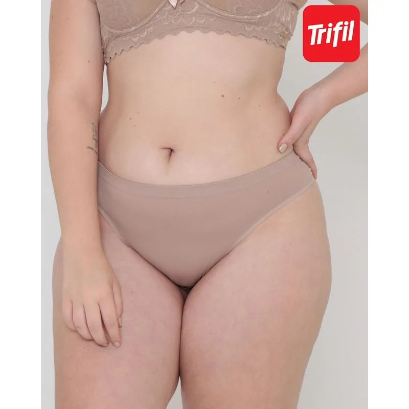 Calcinha Plus Size Tanga Curvas Trifil Bege P