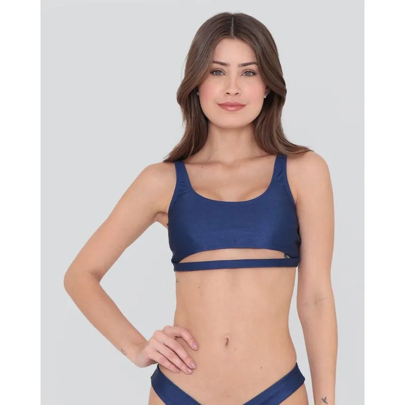 Biquíni Feminino Avulso Calcinha Liso Azul Marinho M