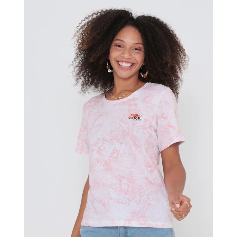 Camiseta Tie Dye Florzinha Meninas Superpoderosas Rosa M