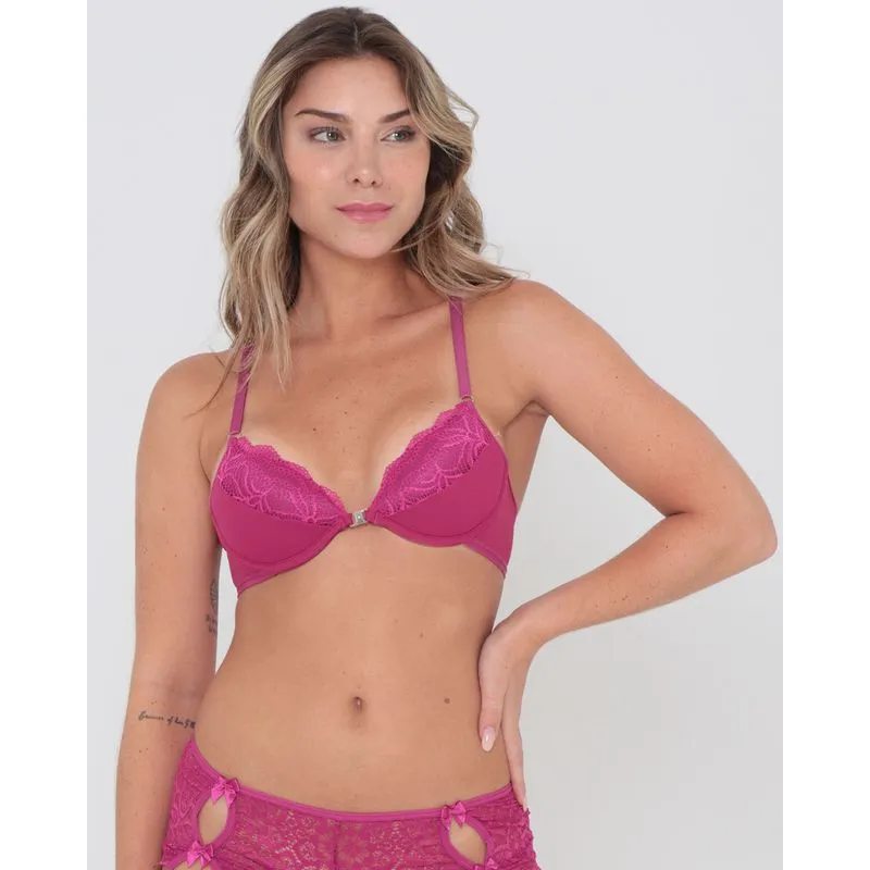 Sutiã Nadador com Renda Rosa 46