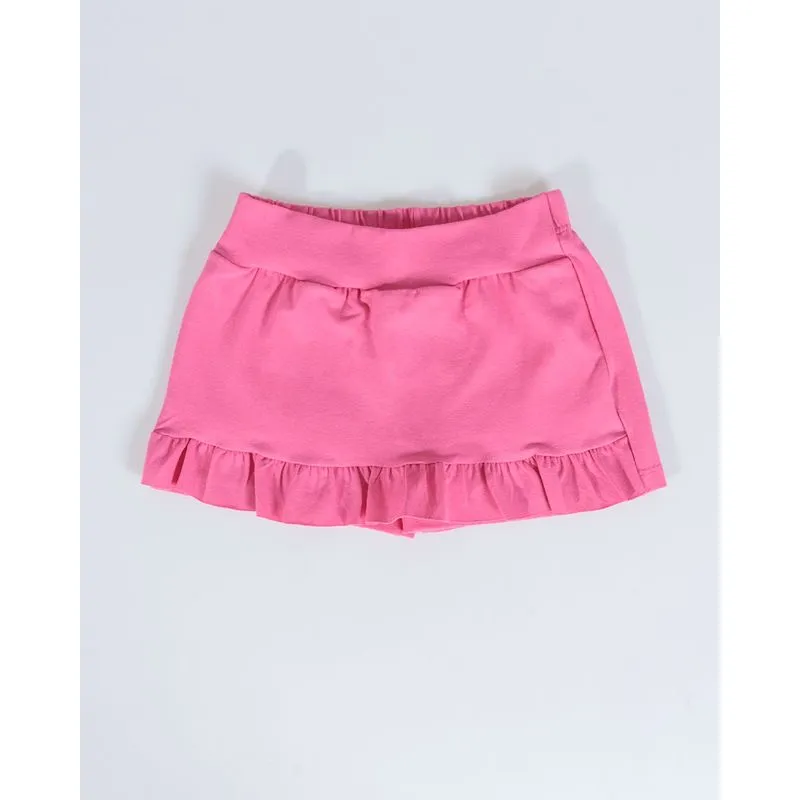Short Saia Bebê Com Babado Rosa Claro 2