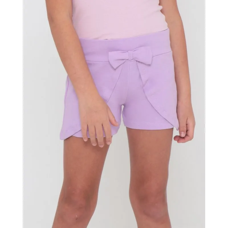 Short Infantil Lacinho Malha Liso Lilás 6