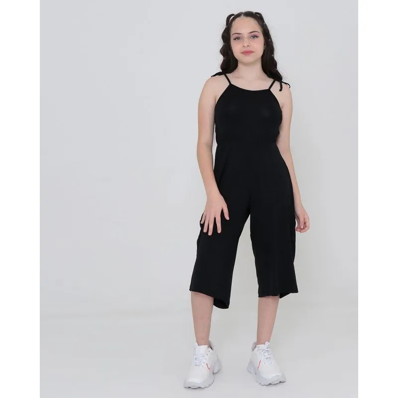Macacão Juvenil Midi Alcinha Preto 16