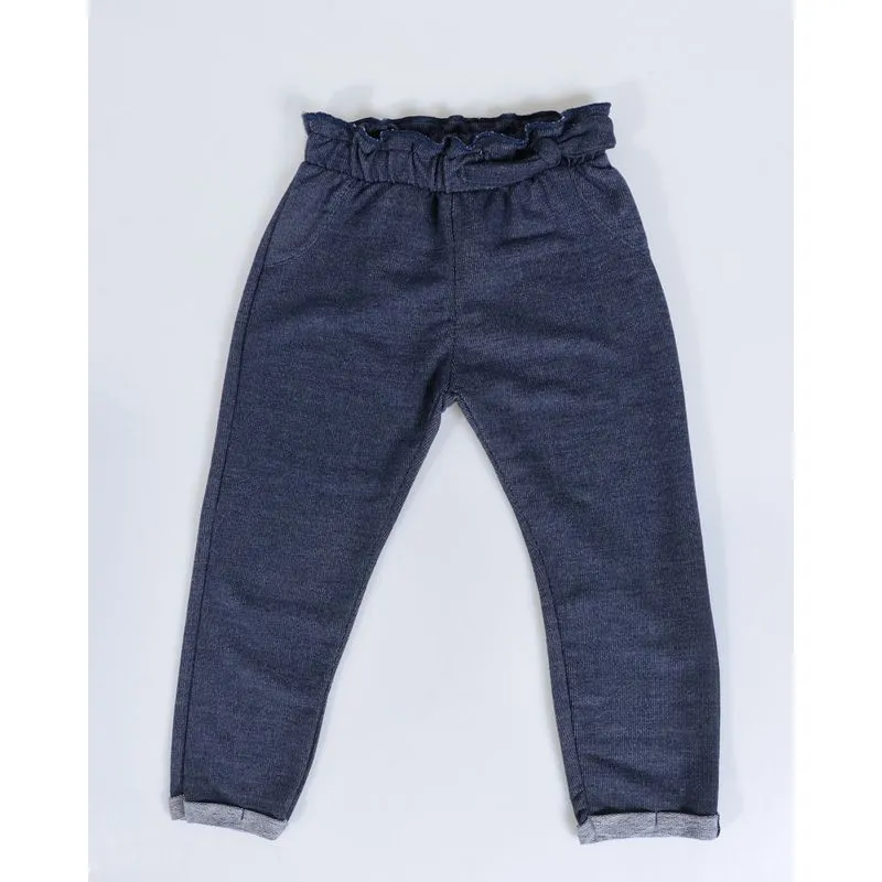 Calça Bebê Moletinho Jeans Azul 1