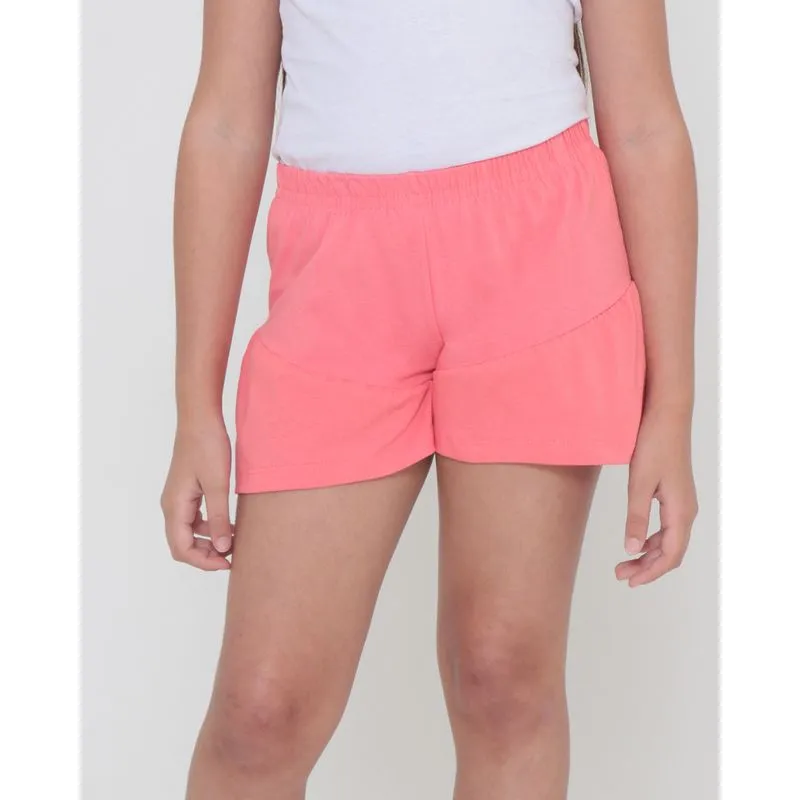 Short Infantil Barra Com Babados Malha Coral 8