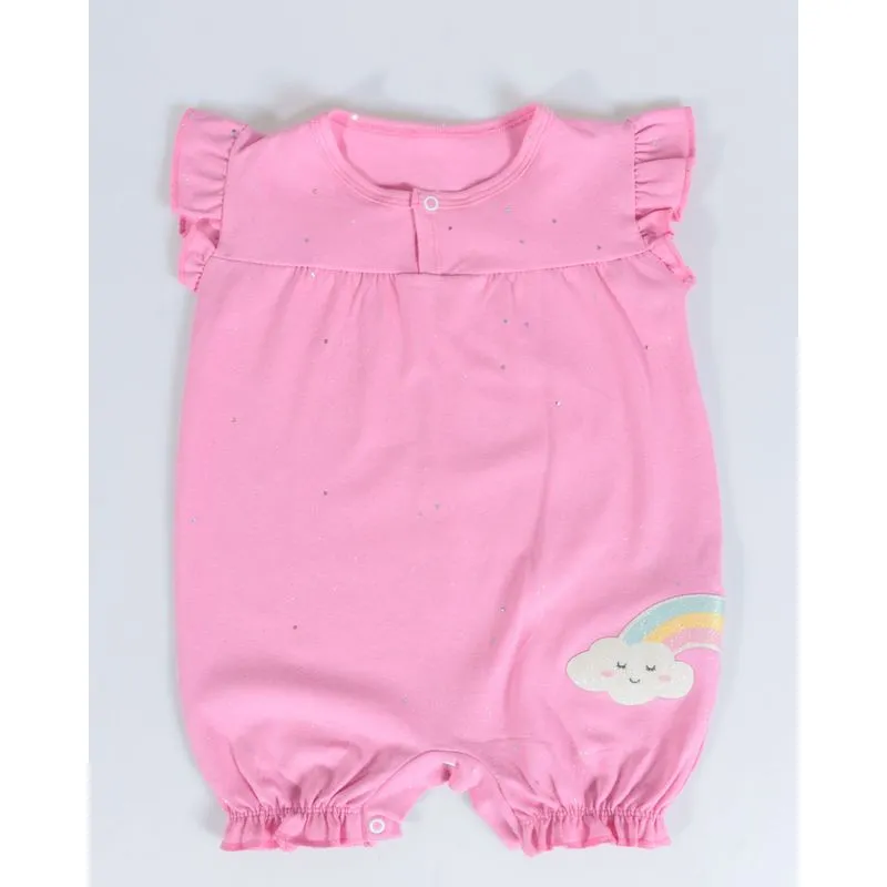 Macacão Bebê com Glitter Rosa Claro G
